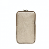 Metallic Leather Phone Pouch Crossbody