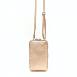 Metallic Leather Phone Pouch Crossbody