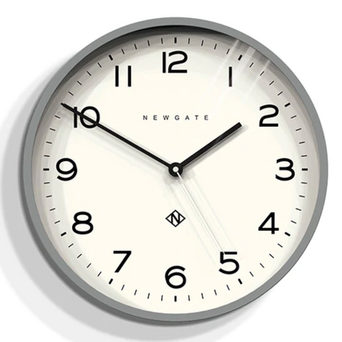 Number Four Clock Posh Grey