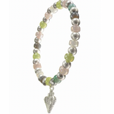 Iridescent collective Elasticated Bracelet - Multi/Silver