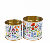 Vintage Inspired Wild Flowers Mini Storage Tins
