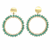 Double Round Drop With Glass Beads