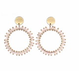 Double Round Drop With Glass Beads
