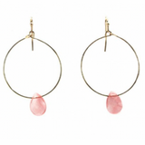 Isles & Stars Stone With Round Wire Earrings - Gold
