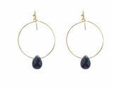 Isles & Stars Stone With Round Wire Earrings - Gold