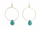 Isles & Stars Stone With Round Wire Earrings - Gold