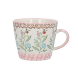 Gisela Graham Pink Band Rosehip Stoneware Mug