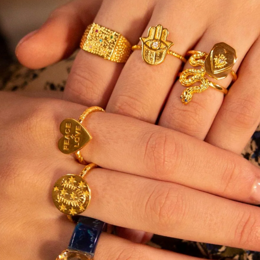 Women's gold statement rings deals