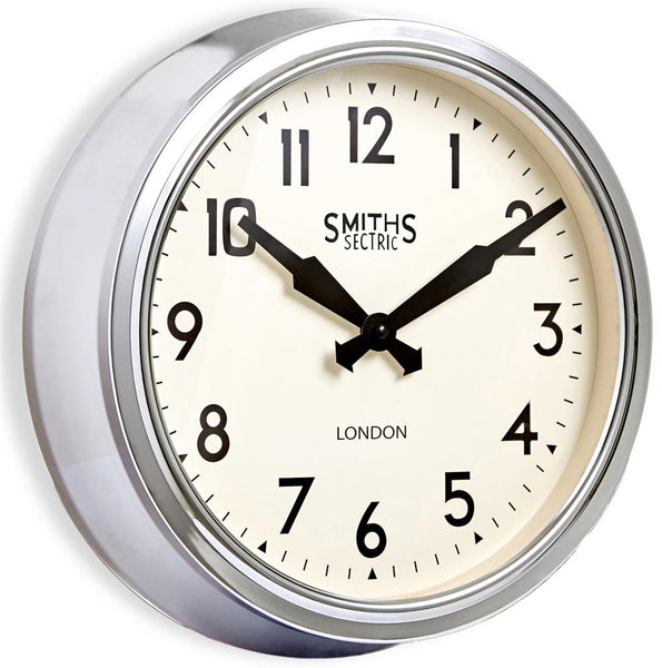 Smiths Retro Wall Clock Chrome - 38cm