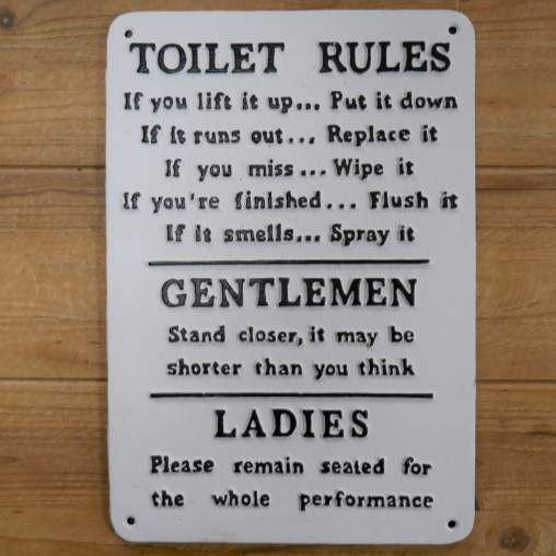 Toilet Rules Metal Sign