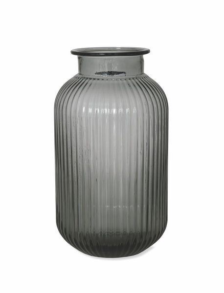 Ribbed Vase - Smoke, Large