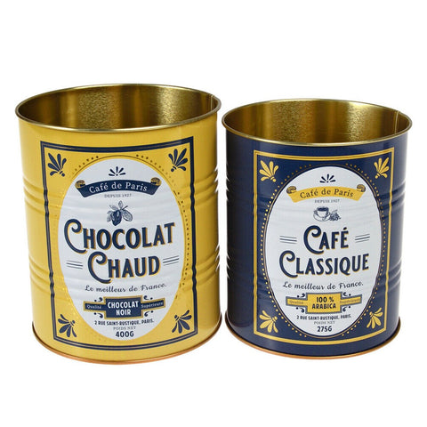 Vintage Inspired Chocolat Storage Tins Navy Blue