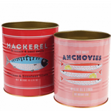 Vintage Inspired Jumbo Fish Storage Tins Anchovies
