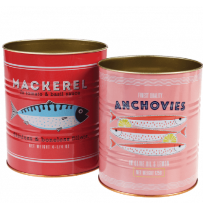 Vintage Inspired Jumbo Fish Storage Tins Anchovies