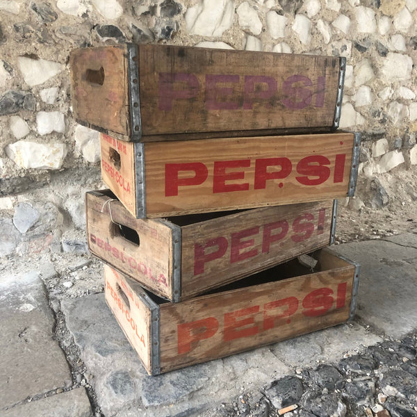 Vintage Pepsi Cola Wooden Crate