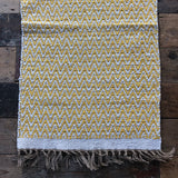 Yellow & Natural Jute Cotton Zig Zag Rug 