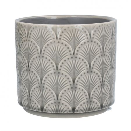 Light Grey Arches Ceramic Pot