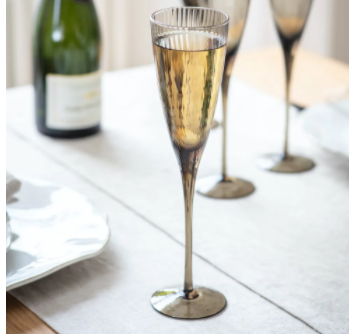 SALE Champagne Flutes - Smoke