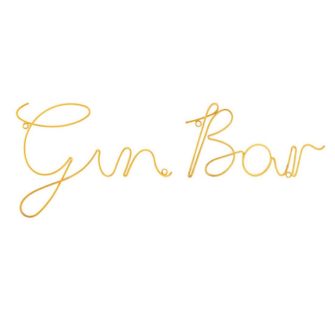 Gin Bar - Wire Words, Gold