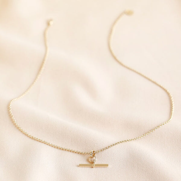 Gold T Bar Necklace