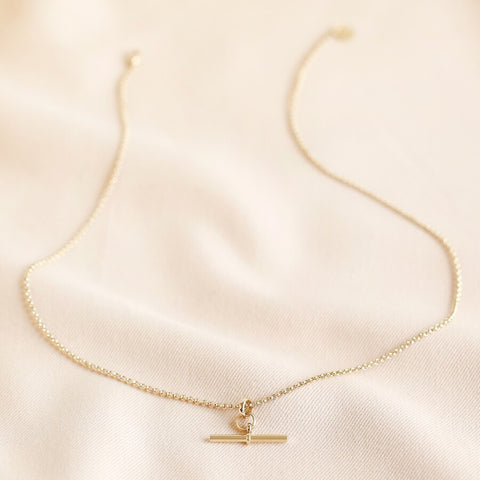 Gold T Bar Necklace