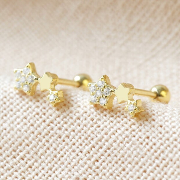 Lisa Angel Crystal Constellation Earrings - Gold