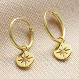 Lisa Angel Gold Tiny Shooting Disc Star Hoop Earrings