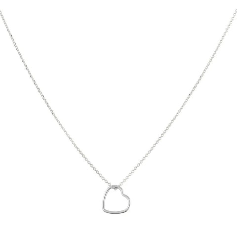 One & Eight Silver Open Heart Necklace