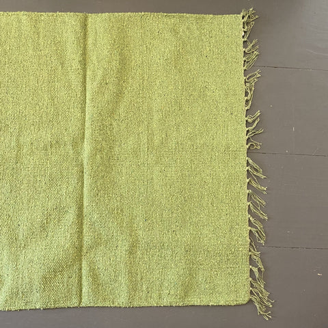 Lime Cotton Plain Rug
