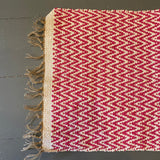 Pink & Natural Jute Cotton Zig Zag Rug