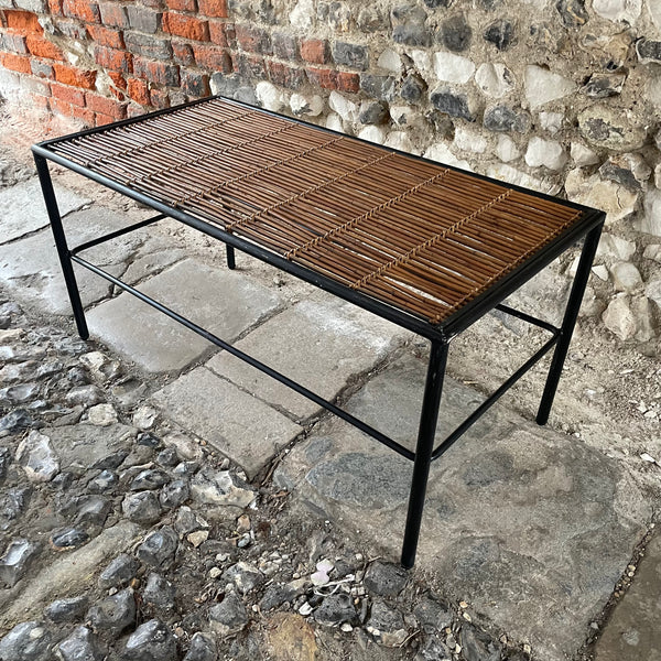 Metal bamboo best sale side table