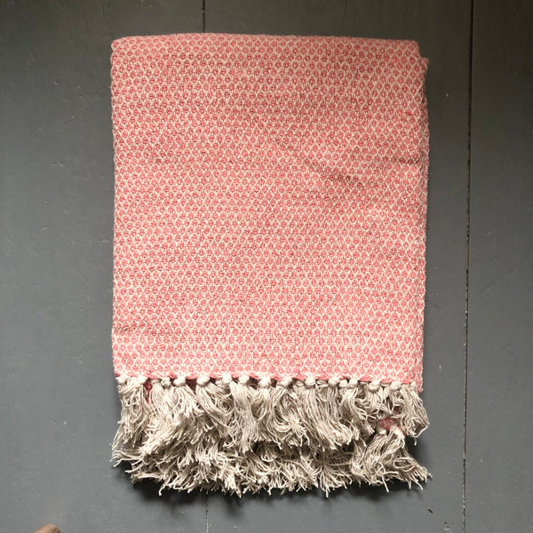 Pink Cotton Throw