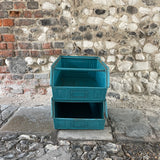 Vintage Turquoise Metal Crate