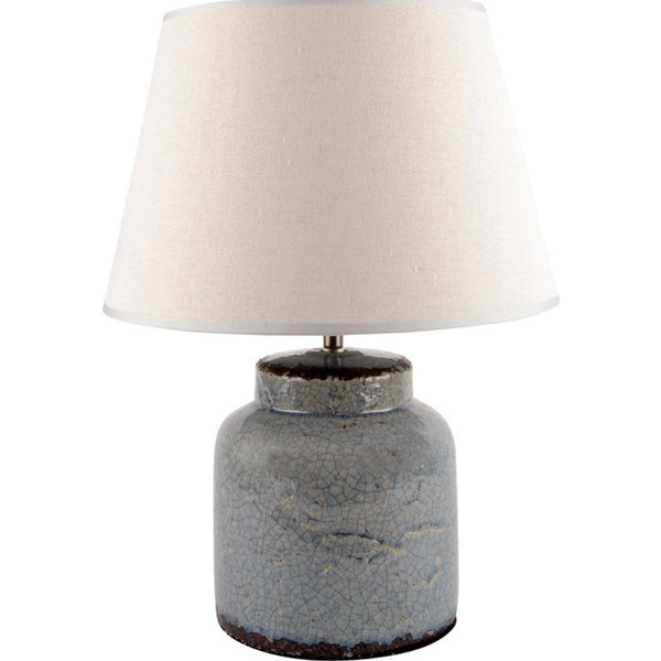 Milos Ceramic Lamp with Cream Shade - Small