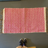 Pink & Natural Jute Cotton Zig Zag Rug
