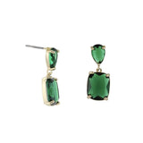 Alix Allure Stone Cut Earrings- Emerald