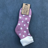 Pink and Cream Spotty Cuff Socks