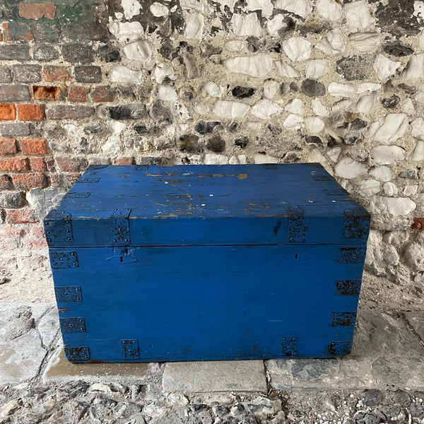 Antique Wooden Trunk With Zinc Lining