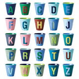 Melamine Two Tone Alphabet Cups - A to Z
