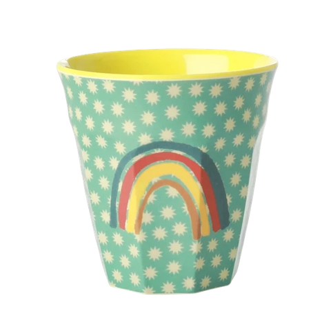 Melamine Cup - Green Stars with Rainbow