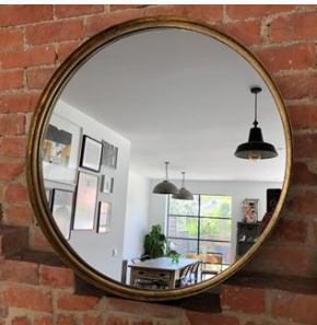 Large Black & Bronze Deep Metal Frame Mirror - 80CM