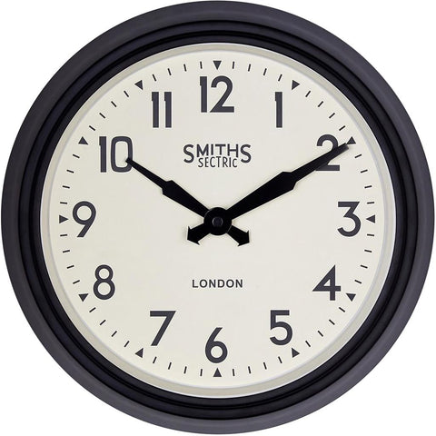 Smiths Retro Wall Clock Black - 28cm