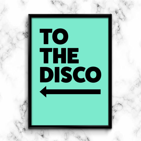 To The Disco Print Framed Blue